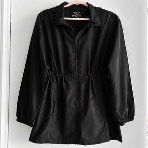 Primark black packable rain jacket